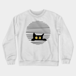 Curious Cat's Gaze - Halloween Kitten Crewneck Sweatshirt